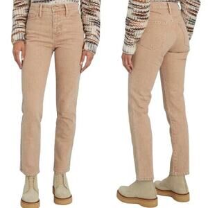 FRAME Le Sylvie Slender Straight-Leg Beige Wash High Rise Jeans Women Sz 30